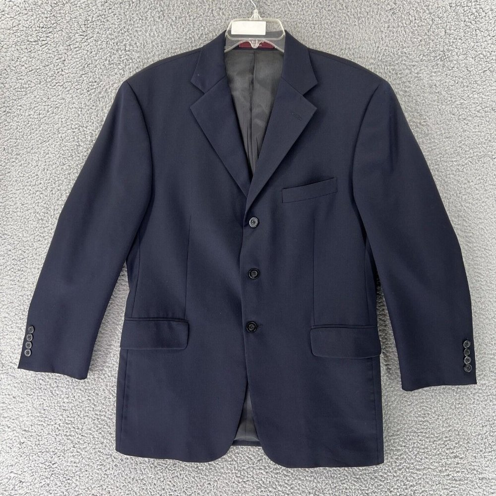 Trabaldo Togna‎ Mens 41R 3 Button Blazer Sport Coat Jacket Super 110s Navy Blue
